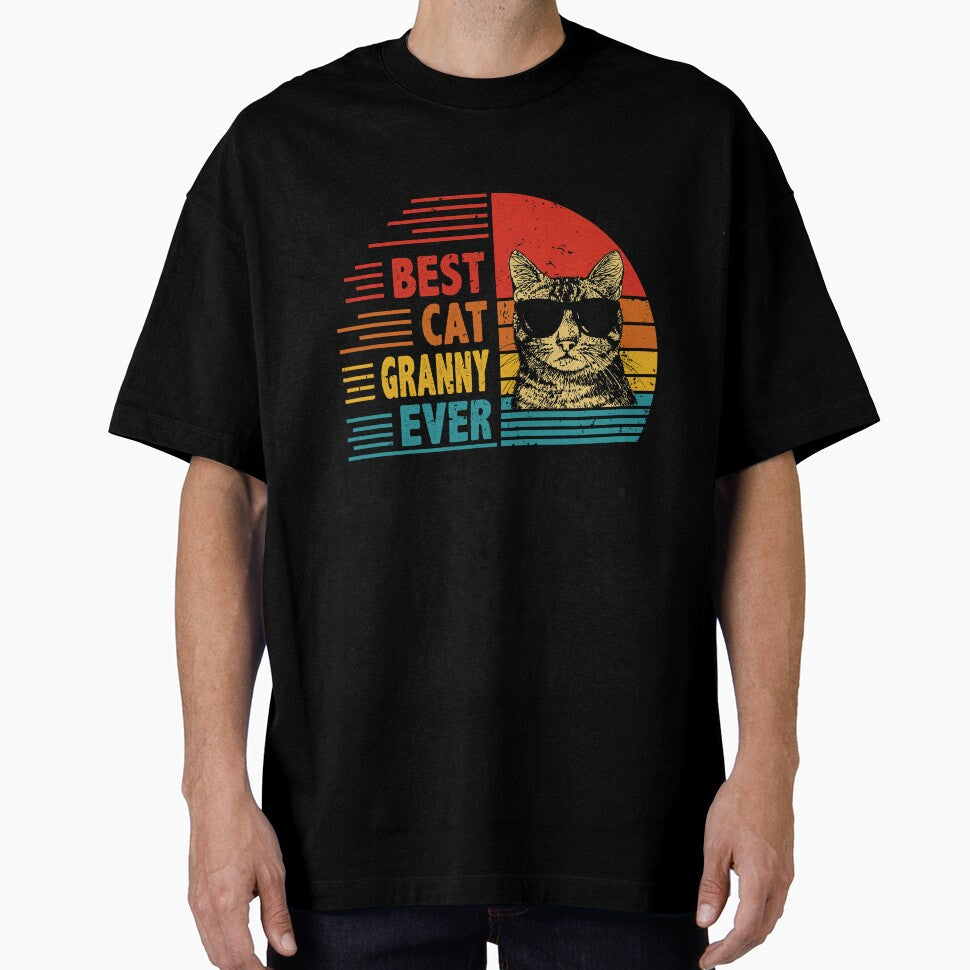 Vintage Retro Best Cat Granny Ever Funny Lover - Adult & Kids T-Shirts, Sweatshirts & Hoodies apparel design preview 1