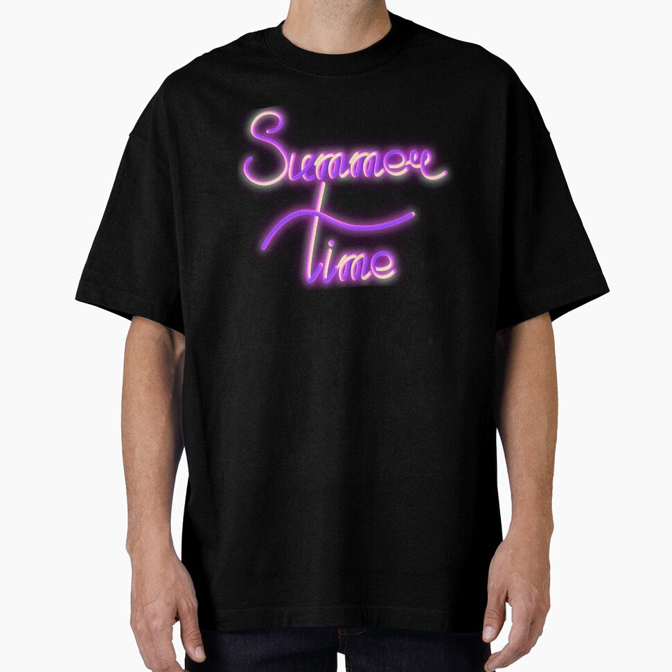Summertime neon lettering by DaryaGeft - Adult & Kids T-Shirts, Sweatshirts & Hoodies apparel design preview 1