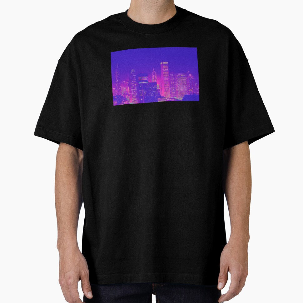Vaporwave Cityscape by RavensNestTees - Adult & Kids T-Shirts, Sweatshirts & Hoodies apparel design preview 1