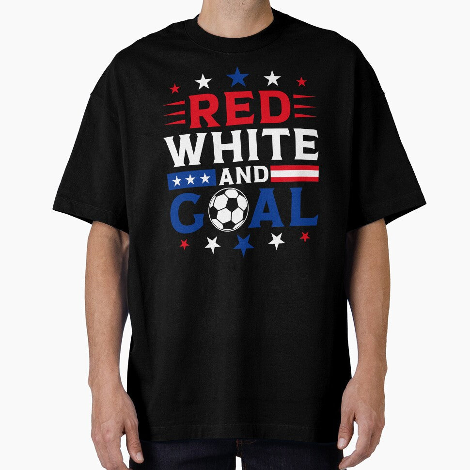 Red White and Goal USA Soccer 2026 by gunaone-design - Adult & Kids T-Shirts, Sweatshirts & Hoodies apparel design preview 1