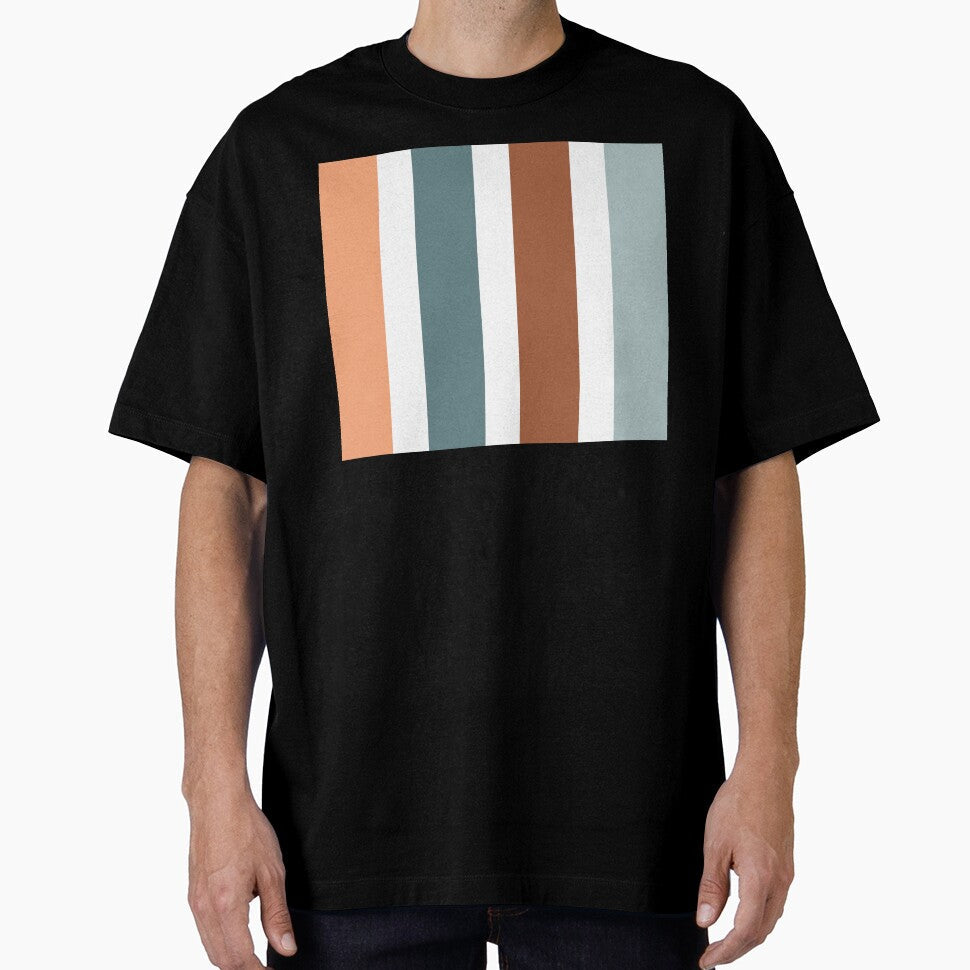 Retro Stripes: Desert Orange, Greeny Blue, Maroon, - Adult & Kids T-Shirts, Sweatshirts & Hoodies apparel design preview 1
