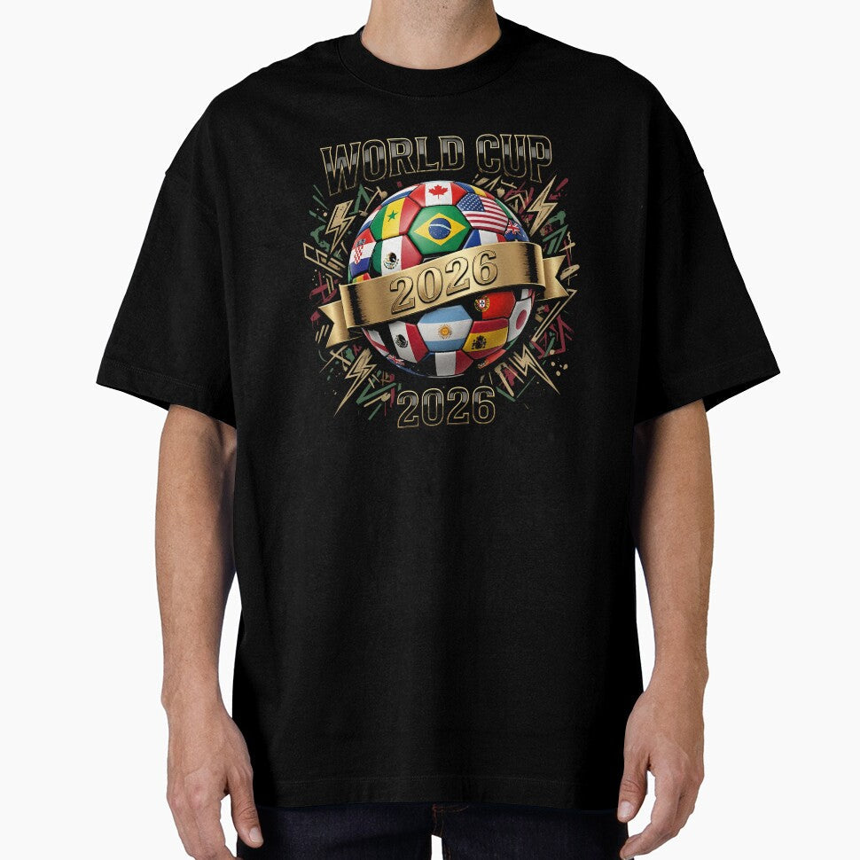2026 World Cup Soccer Ball Flags Global Football - Adult & Kids T-Shirts, Sweatshirts & Hoodies apparel design preview 1