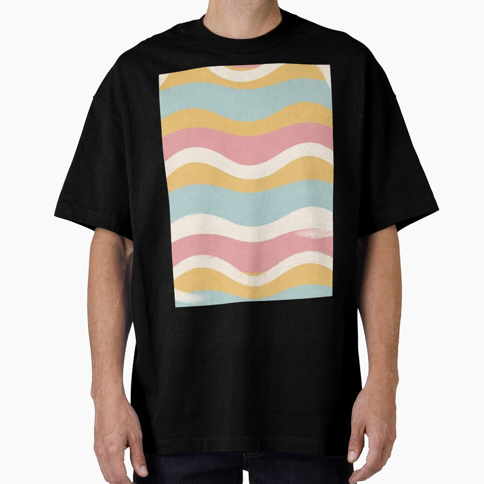 Pastel Rainbow Wavy Stripe Pattern by SassyArtistry - Adult & Kids T-Shirts, Sweatshirts & Hoodies apparel design preview 1