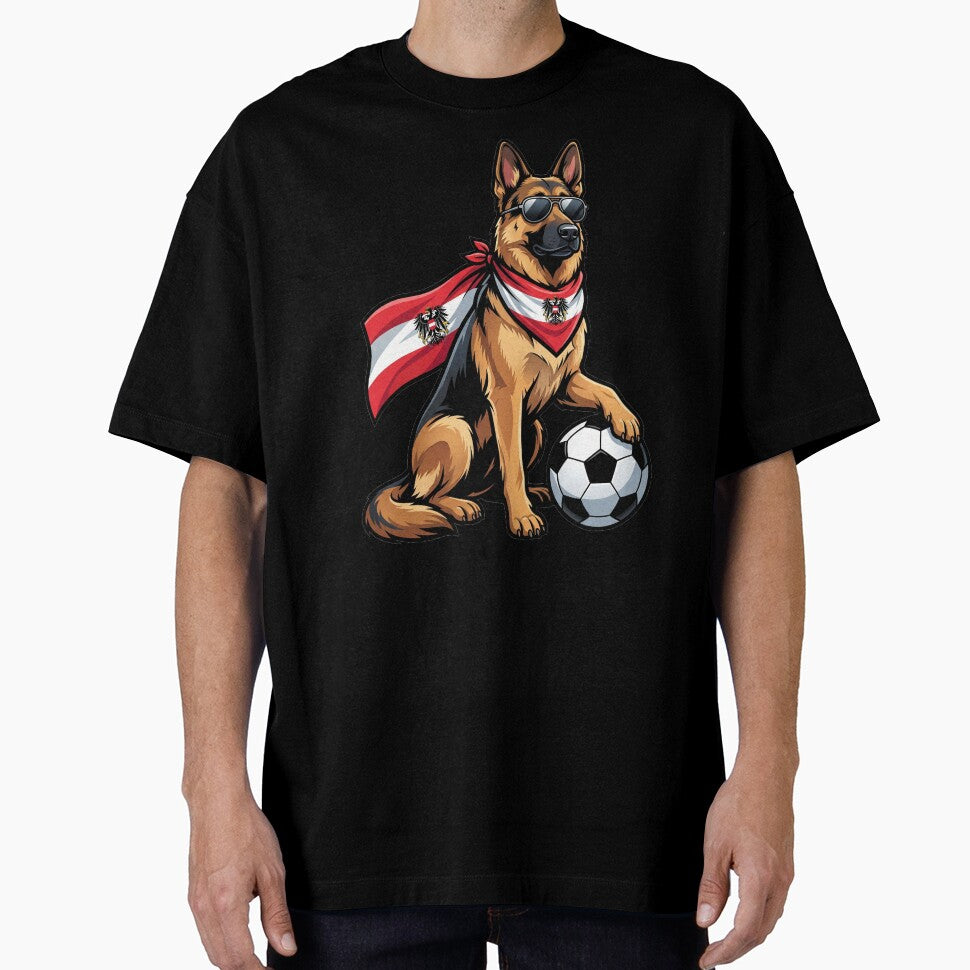 Austrian football dog by ReneMM - Adult & Kids T-Shirts, Sweatshirts & Hoodies apparel design preview 1
