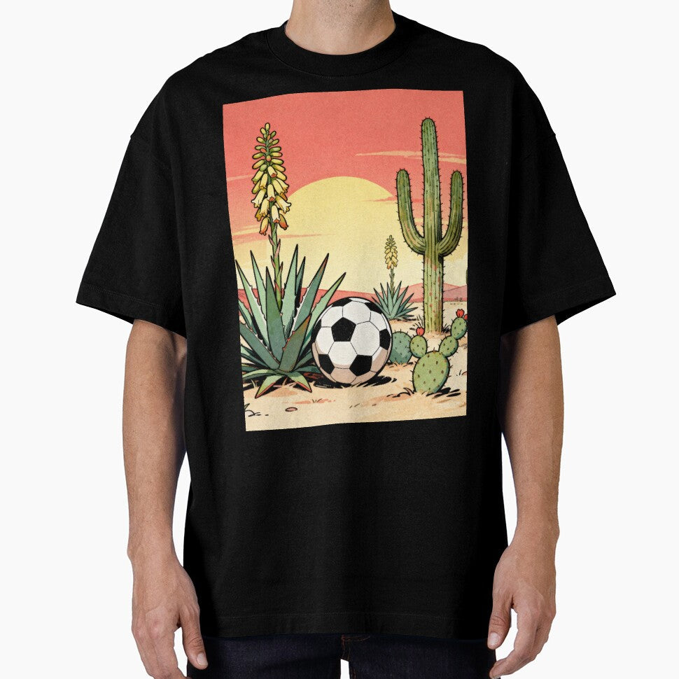 Soccer Desert Oasis Mexico 2026 Inspired Vintage Art - Adult & Kids T-Shirts, Sweatshirts & Hoodies apparel design preview 1
