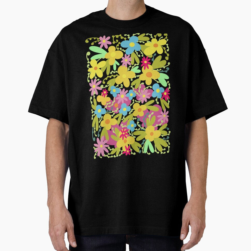 Groovy Retro Flowers and Vines 2 by PDMT - Adult & Kids T-Shirts, Sweatshirts & Hoodies apparel design preview 1