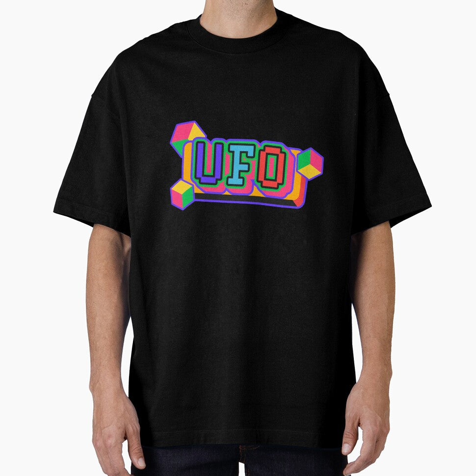 Colorful UFO Block Letter Sticker by johanthonsy - Adult & Kids T-Shirts, Sweatshirts & Hoodies apparel design preview 1