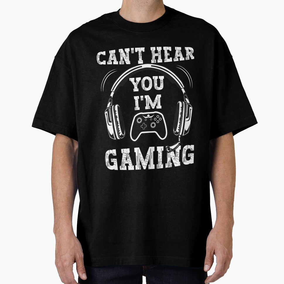 Cant hear you i am gaming, funny quotes by adnane4off - Adult & Kids T-Shirts, Sweatshirts & Hoodies apparel design preview 1