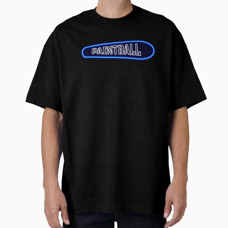 Paintball neon tilted sign, blue by PaintballCrew - Adult & Kids T-Shirts, Sweatshirts & Hoodies apparel design preview 1