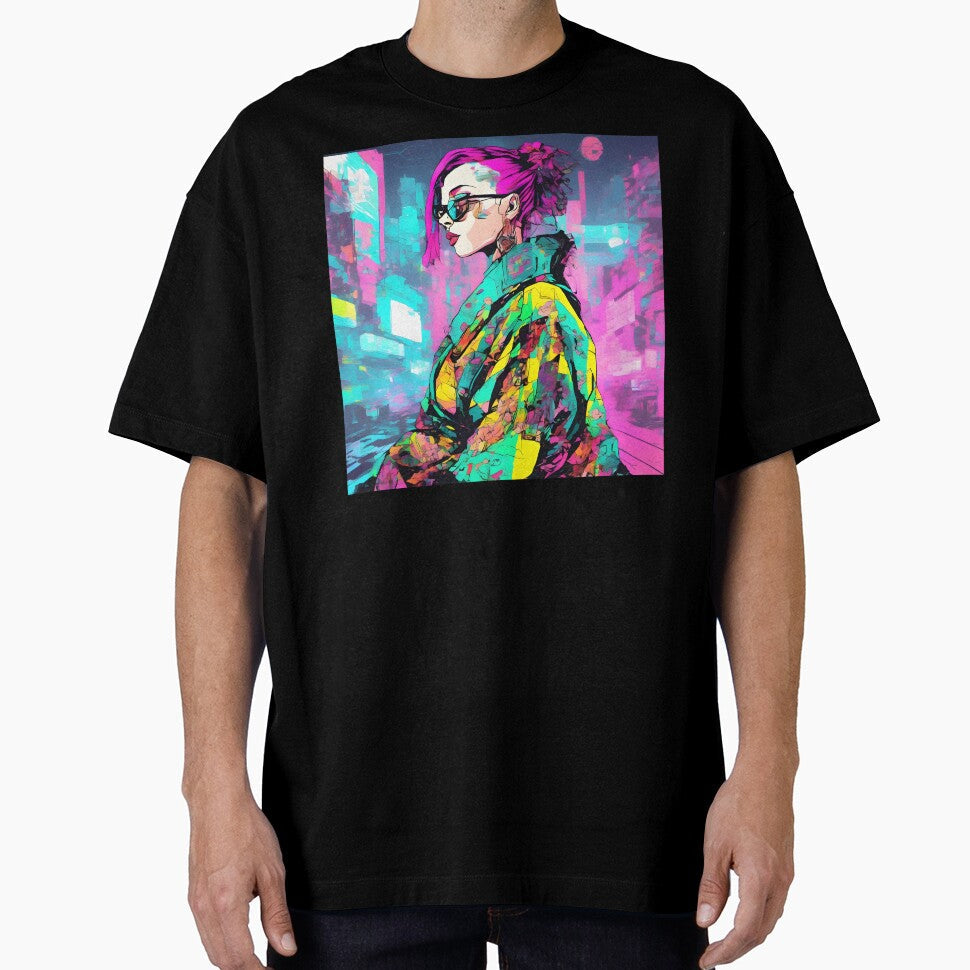 Urban Cyberpunk Fashion Neon City Y2K Aesthetic by - Adult & Kids T-Shirts, Sweatshirts & Hoodies apparel design preview 1