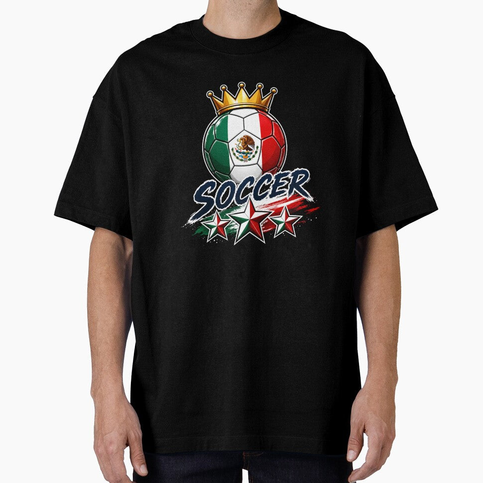 Mexico Flag Crowned Soccer Ball by QuiteOrbit - Adult & Kids T-Shirts, Sweatshirts & Hoodies apparel design preview 1