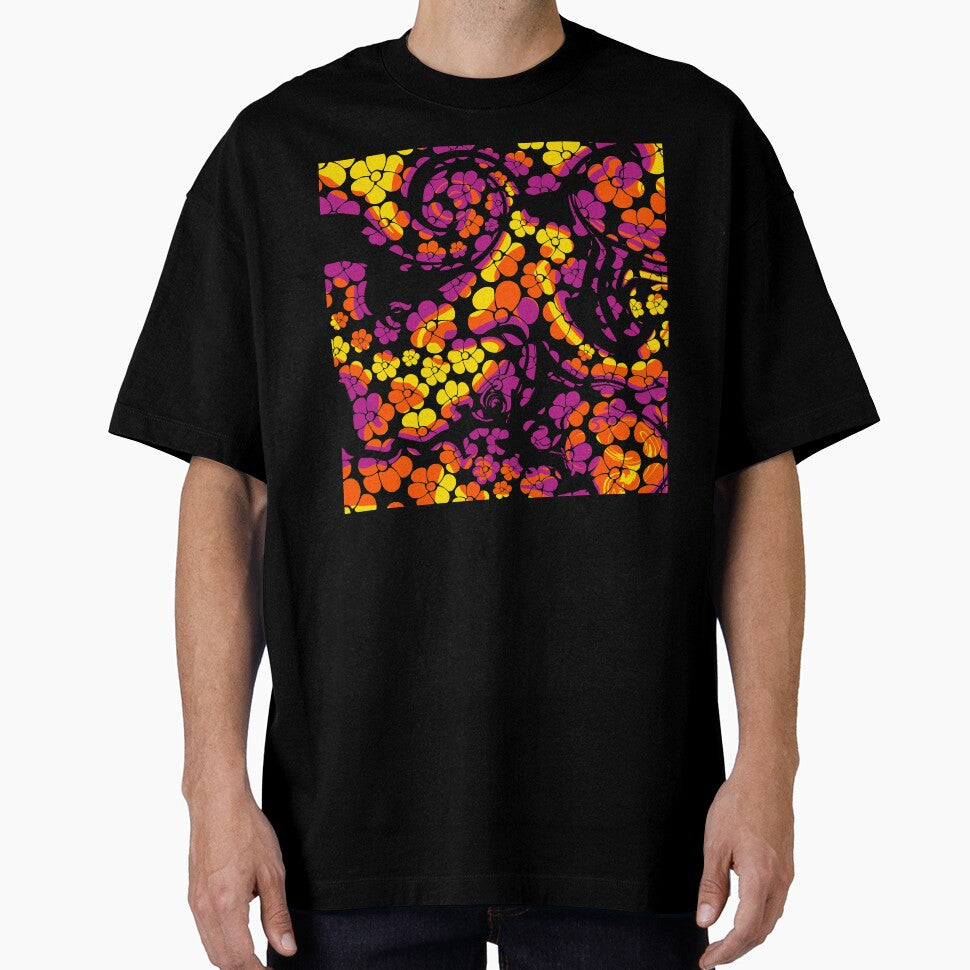Flower Power Black, Pink, Orange and Yellow by - Adult & Kids T-Shirts, Sweatshirts & Hoodies apparel design preview 1
