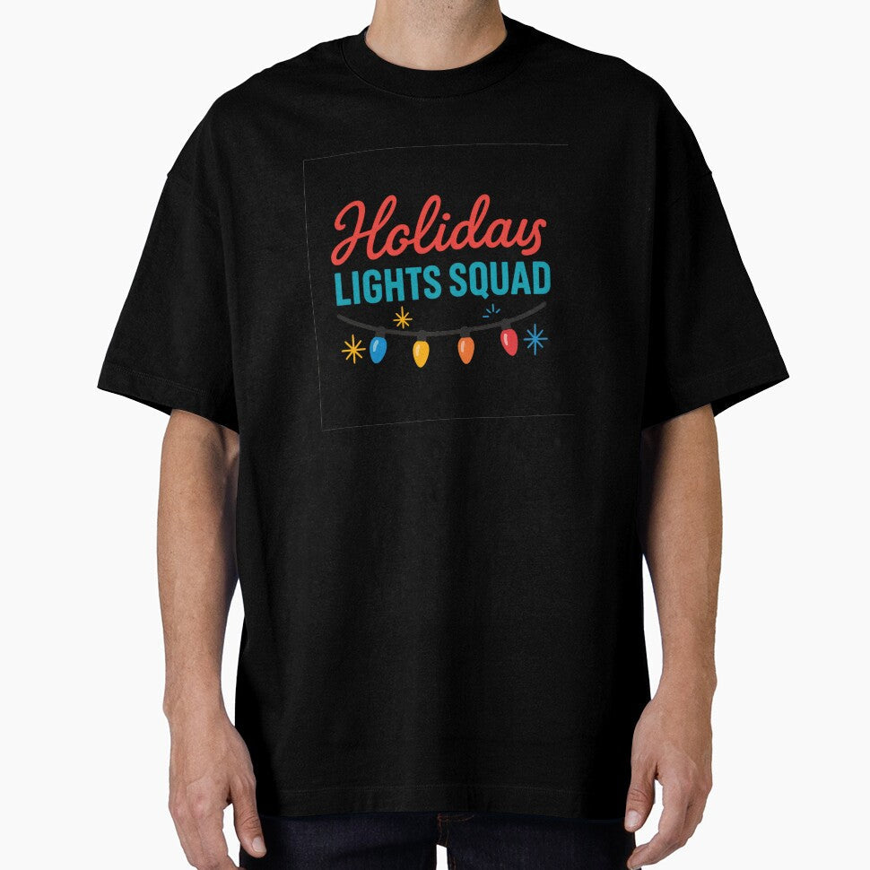 Holiday Lights Squad Festive Christmas String Design - Adult & Kids T-Shirts, Sweatshirts & Hoodies apparel design preview 1