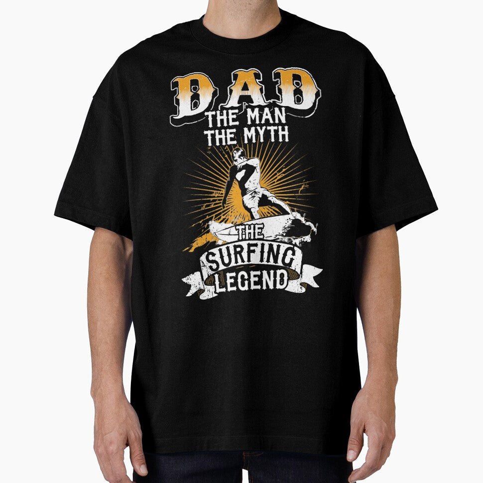 Dad The Man Myth Surfing Legend by GeniusDesignArt - Adult & Kids T-Shirts, Sweatshirts & Hoodies apparel design preview 1