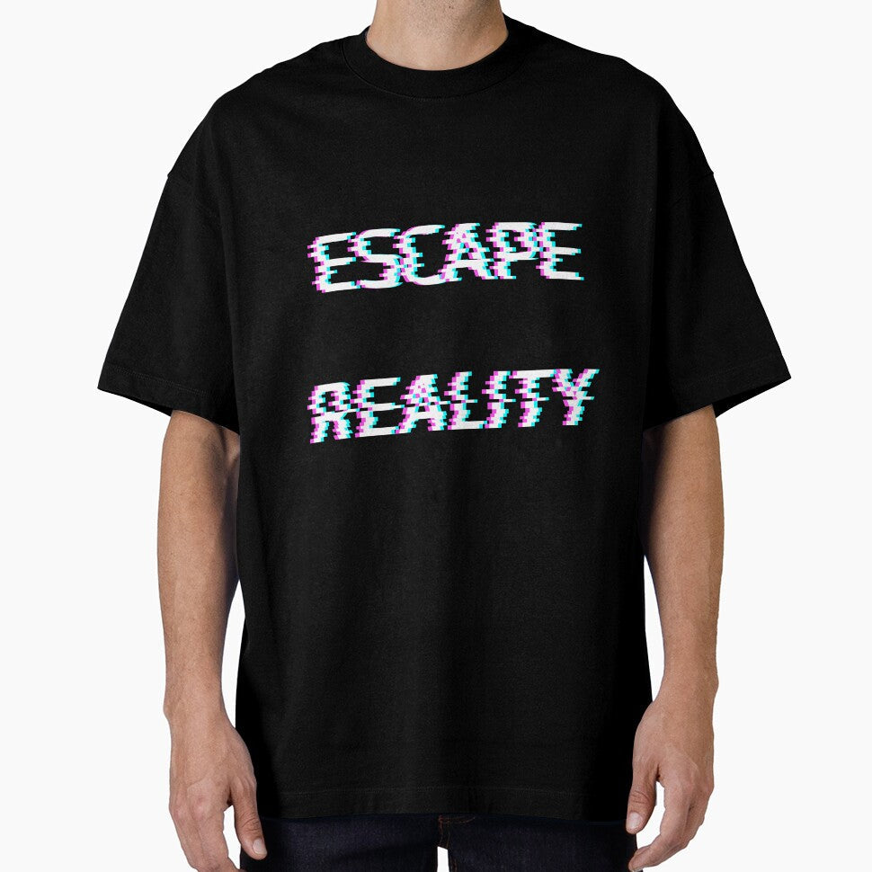 Escape reality cyberpunk glitch by indiVisibl - Adult & Kids T-Shirts, Sweatshirts & Hoodies apparel design preview 1