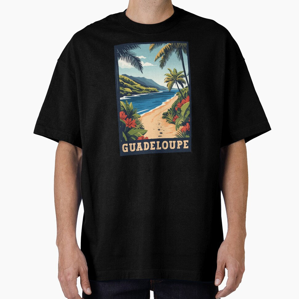 Discover the Island Beauty of Guadeloupe Vintage - Adult & Kids T-Shirts, Sweatshirts & Hoodies apparel design preview 1