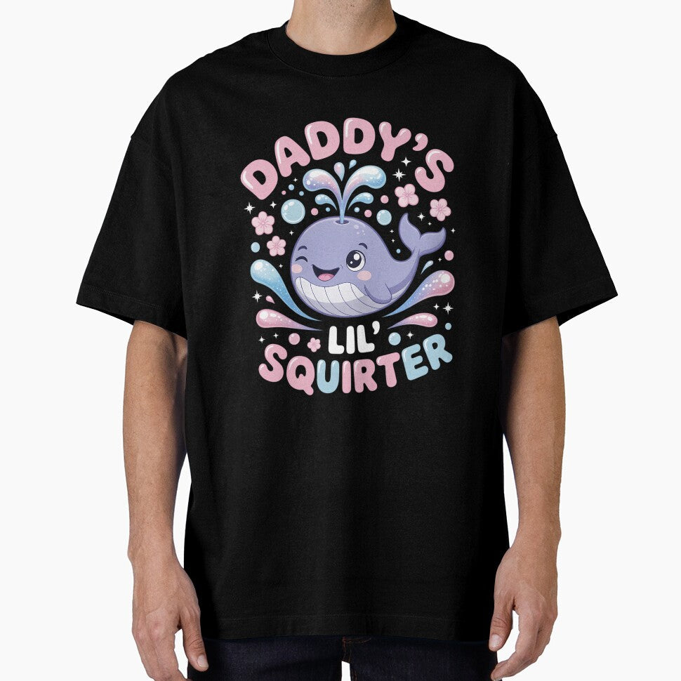 Daddy's Lil Squirter Whale and Rainbow Design by - Adult & Kids T-Shirts, Sweatshirts & Hoodies apparel design preview 1