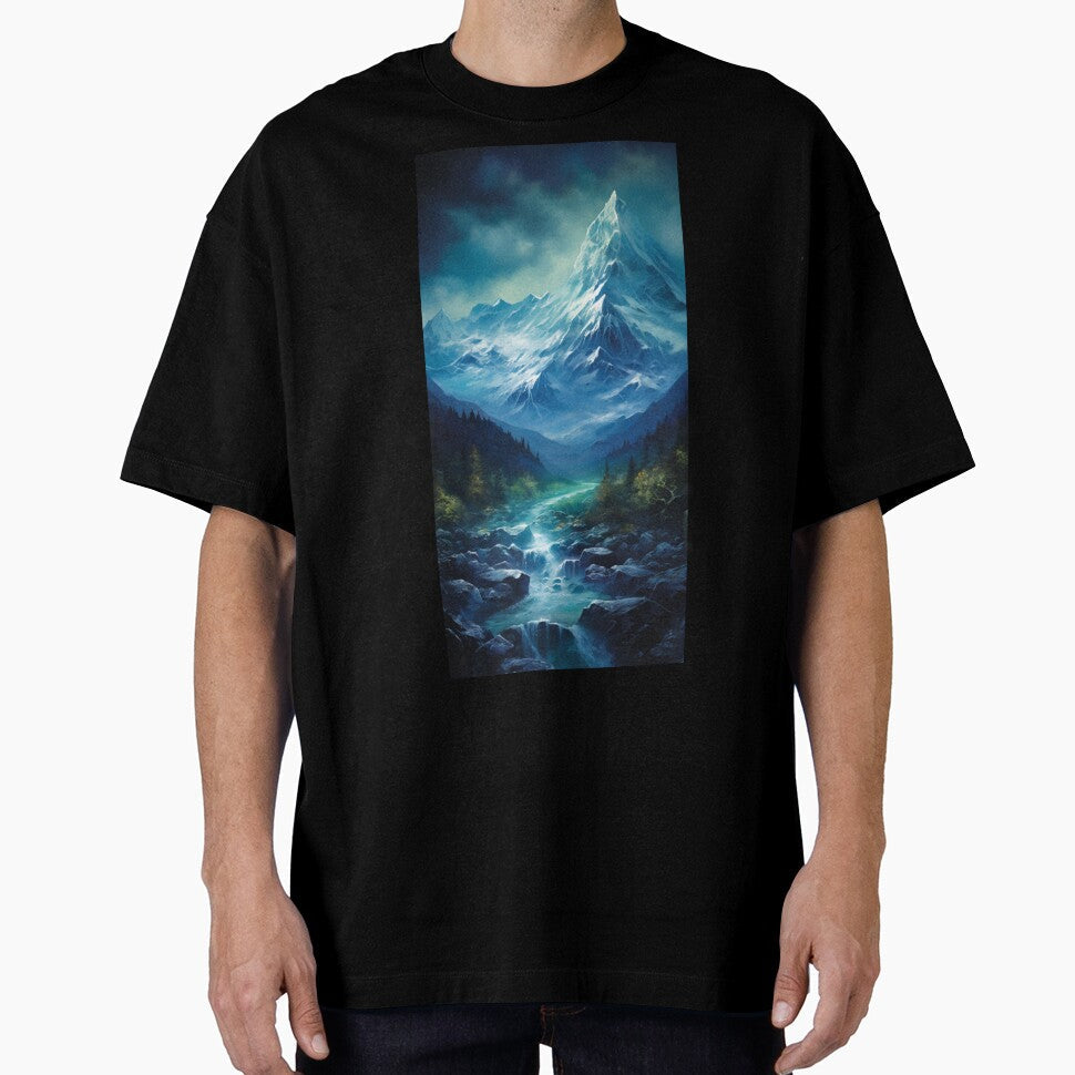Fantasy Landscape Snowy Mountain Peak by Masterpiece - Adult & Kids T-Shirts, Sweatshirts & Hoodies apparel design preview 1