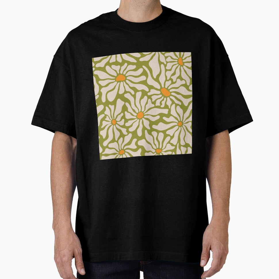 Light green bloom. Retro floral pattern by - Adult & Kids T-Shirts, Sweatshirts & Hoodies apparel design preview 1