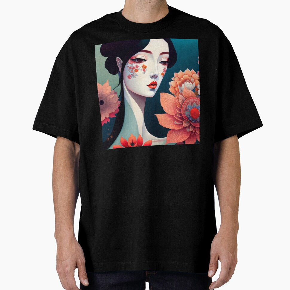 Woman with flowers by jortan1 - Adult & Kids T-Shirts, Sweatshirts & Hoodies apparel design preview 1