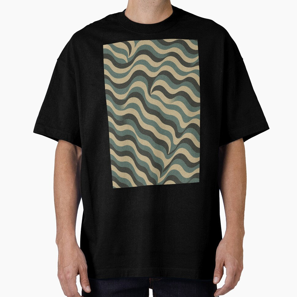 Vintage Wavy Lines in Muted Tones by weirdfishes123 - Adult & Kids T-Shirts, Sweatshirts & Hoodies apparel design preview 1