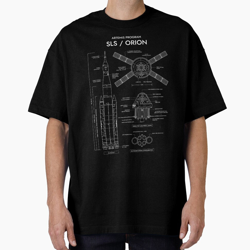 Artemis Program. SLS and Orion Spacecraft (White - Adult & Kids T-Shirts, Sweatshirts & Hoodies apparel design preview 1