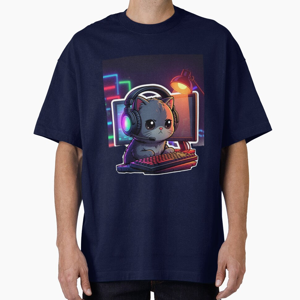 Geek cat by UrbanView - Adult & Kids T-Shirts, Sweatshirts & Hoodies apparel design preview 1
