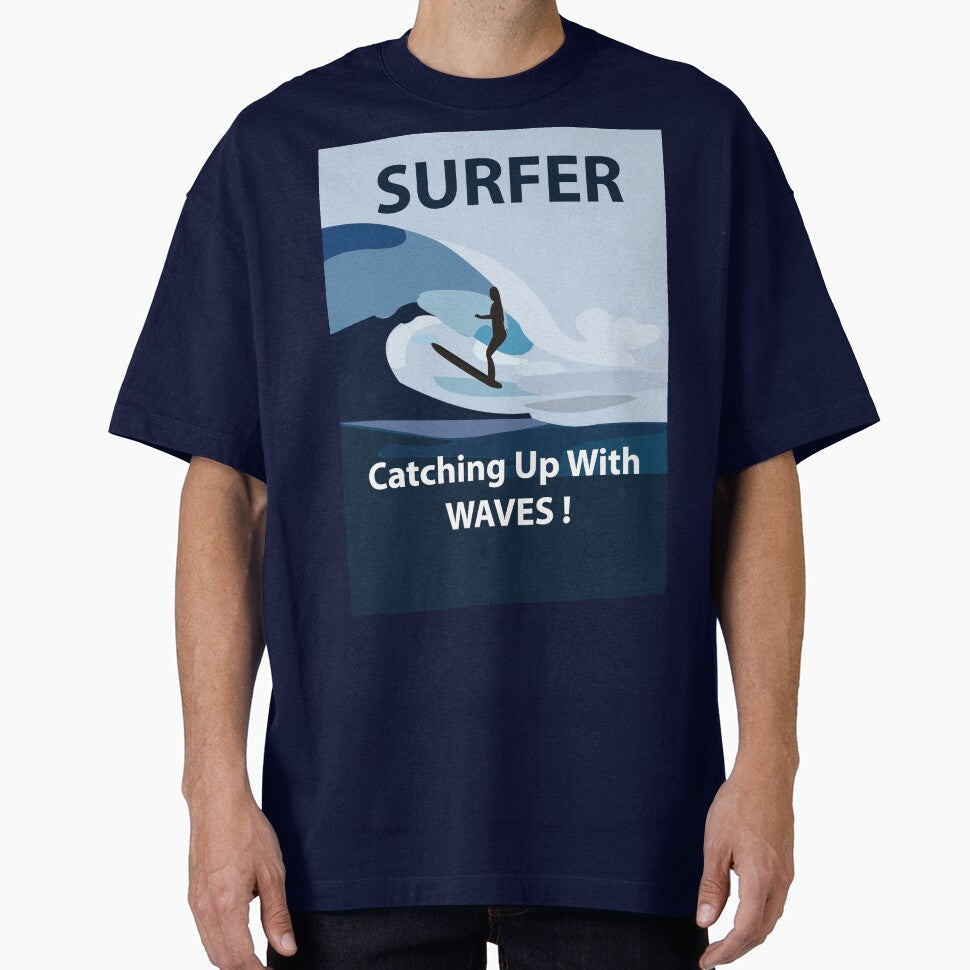 Surfer Beach Surfing by Nisha Prabhu - Adult & Kids T-Shirts, Sweatshirts & Hoodies apparel design preview 1