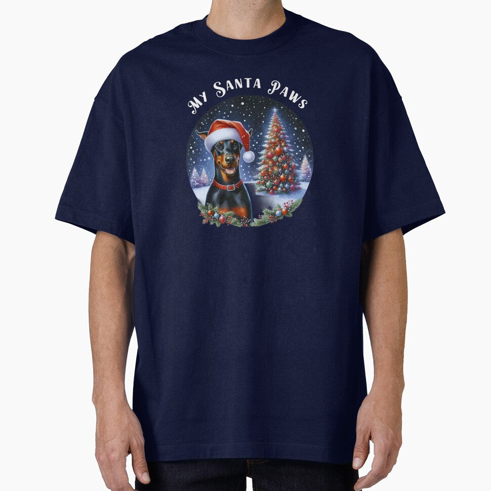 My Santa Paws Christmas for Doberman Lovers by - Adult & Kids T-Shirts, Sweatshirts & Hoodies apparel design preview 1