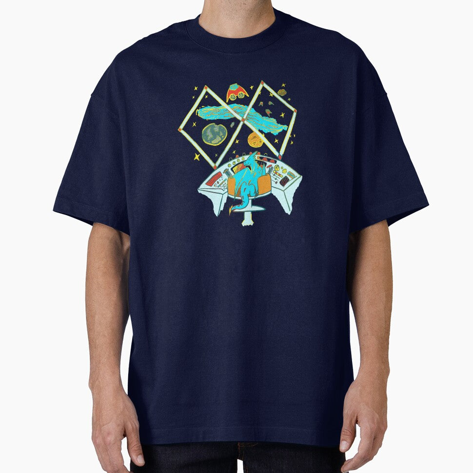 Spaceship Captain Dragon by PrideofDragons - Adult & Kids T-Shirts, Sweatshirts & Hoodies apparel design preview 1