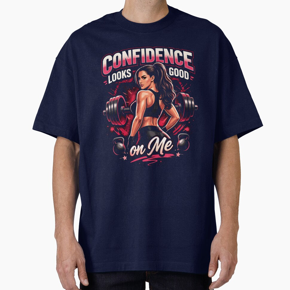Confidence looks good on me by JustResultsCo - Adult & Kids T-Shirts, Sweatshirts & Hoodies apparel design preview 1