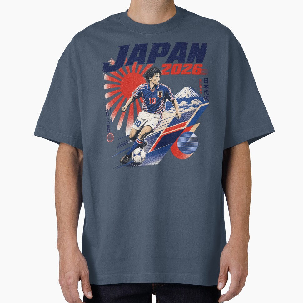 Japan 2026 Football World Cup Glory Samurai Blue Fan - Adult & Kids T-Shirts, Sweatshirts & Hoodies apparel design preview 1