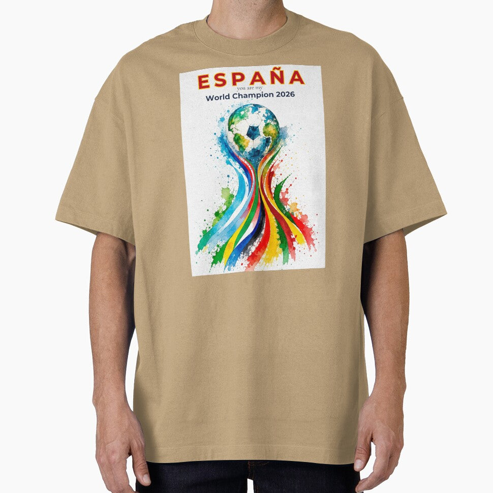 Spain 2026 World Cup Champion Watercolor Football Art - Adult & Kids T-Shirts, Sweatshirts & Hoodies apparel design preview 1