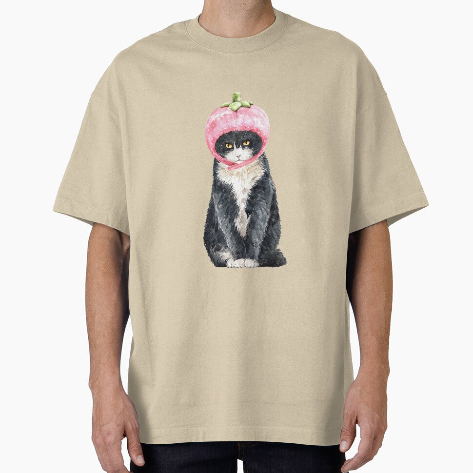 Cute Cat with Strawberry Costume by Paper Hearteu - Adult & Kids T-Shirts, Sweatshirts & Hoodies apparel design preview 1