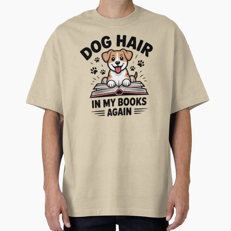 Dog Hair In My Books Again Funny Lover Sticker by - Adult & Kids T-Shirts, Sweatshirts & Hoodies apparel design preview 1