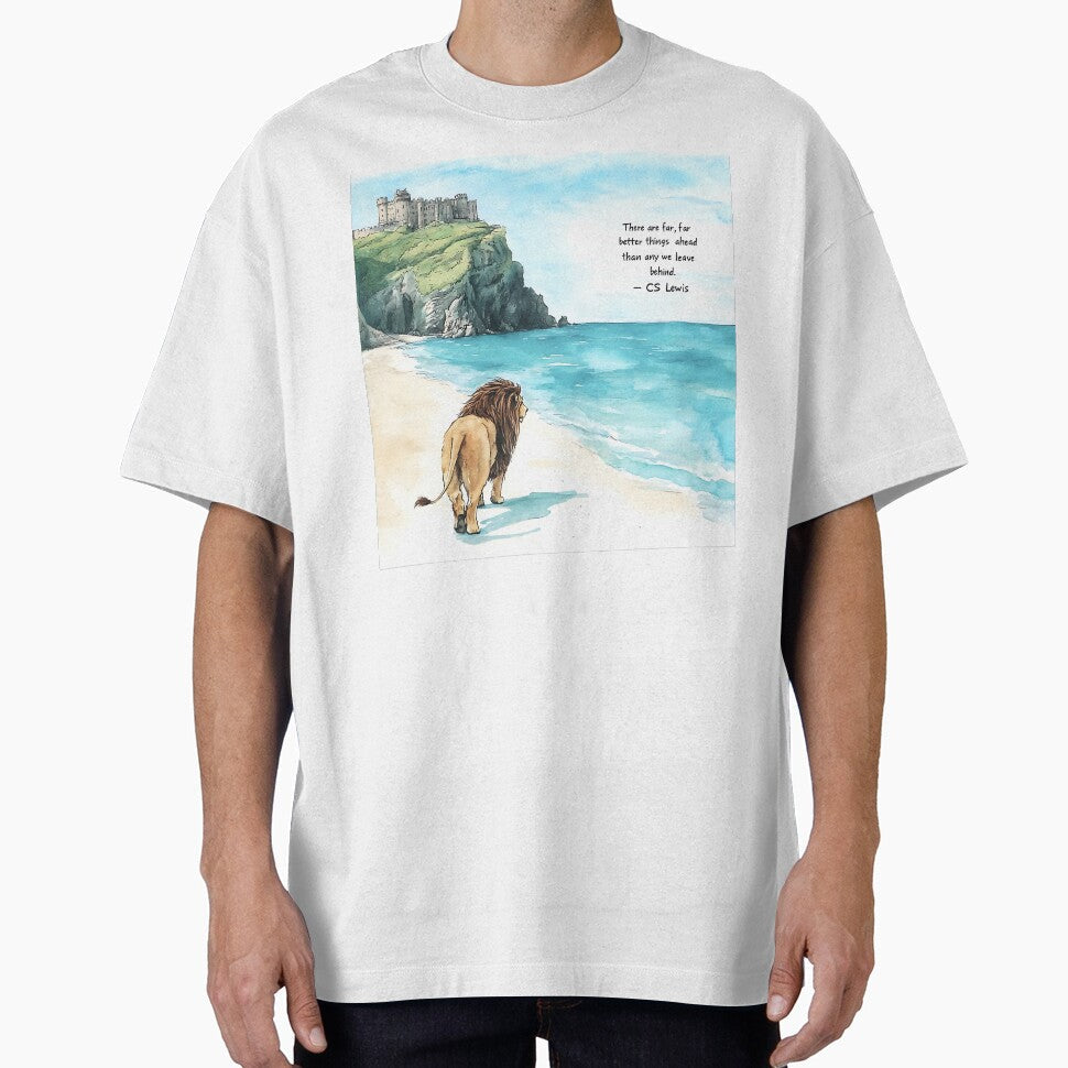 Aslan On The Beach There are far better things ahead - Adult & Kids T-Shirts, Sweatshirts & Hoodies apparel design preview 1
