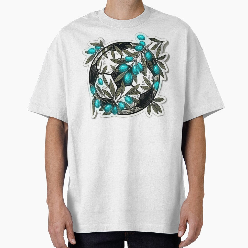 Retro 90s Football Olive Tree Branch Blue Soccer 2026 - Adult & Kids T-Shirts, Sweatshirts & Hoodies apparel design preview 1