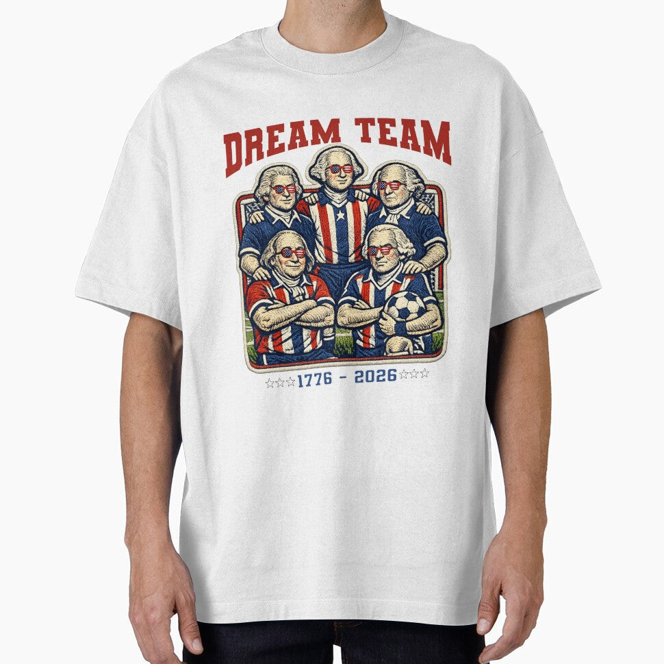 Dream Team USA Founding Fathers Soccer Funny 4th of - Adult & Kids T-Shirts, Sweatshirts & Hoodies apparel design preview 1