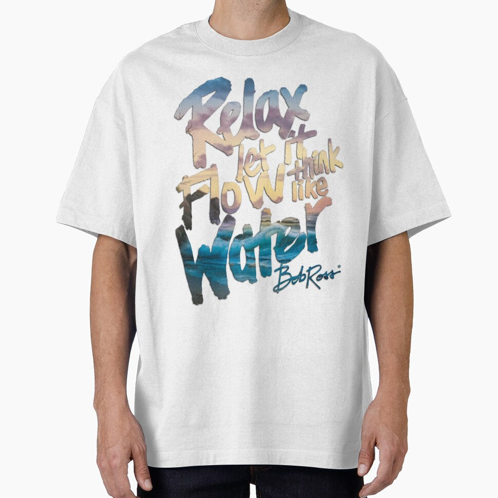 Bob Ross Relax Let it Flow by Katie Morris Art - Adult & Kids T-Shirts, Sweatshirts & Hoodies apparel design preview 1