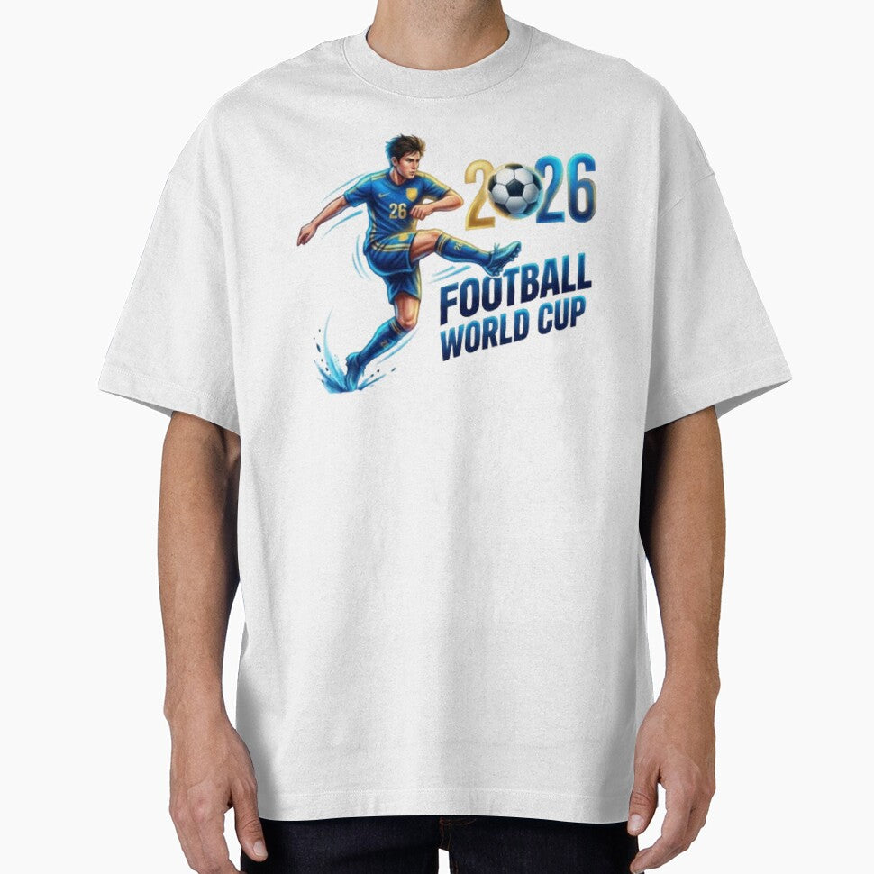 2026 World Cup: Dynamic Footballer Illustration by - Adult & Kids T-Shirts, Sweatshirts & Hoodies apparel design preview 1