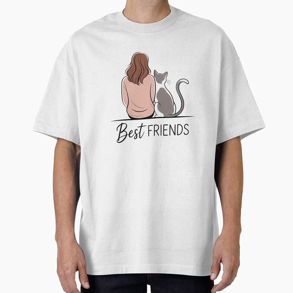 Girl and Cat Best Friends Cute Lover Gift by - Adult & Kids T-Shirts, Sweatshirts & Hoodies apparel design preview 1