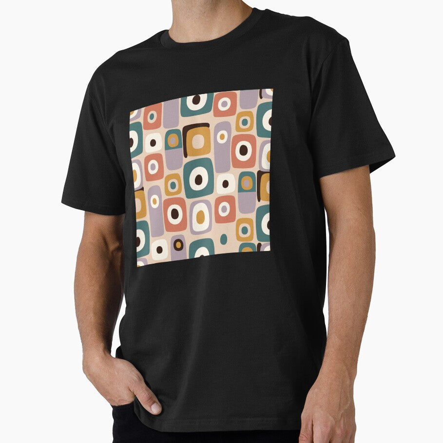 Retro Abstract Geometric Shapes Pattern by RidaSalArt - Adult & Kids T-Shirts, Sweatshirts & Hoodies apparel design preview 1