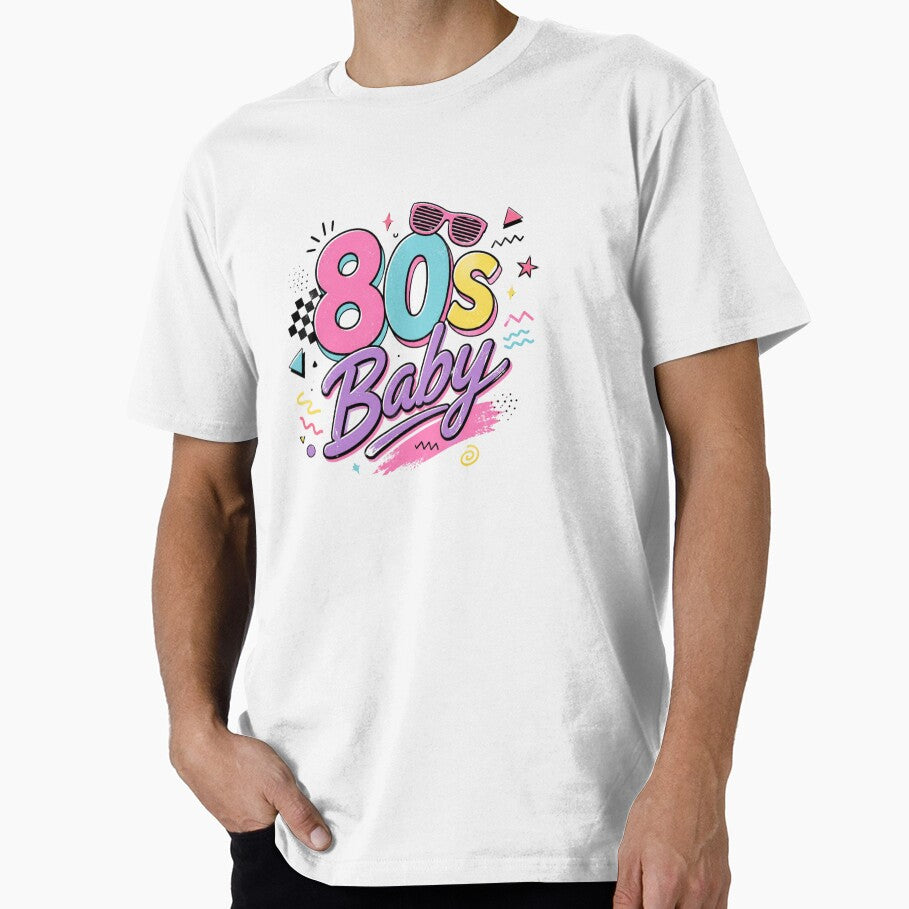 80s Baby Retro Vintage Aesthetic Cute Neon Typography - Adult & Kids T-Shirts, Sweatshirts & Hoodies apparel design preview 1