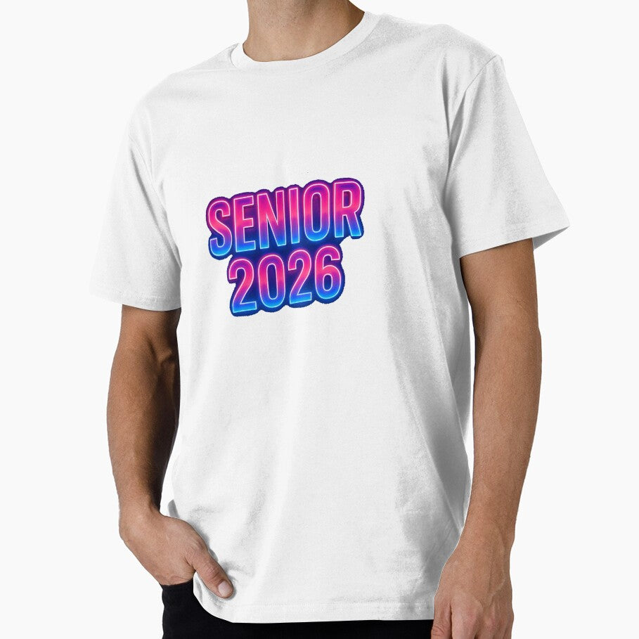 Senior 2026 Retro Neon Glow Graduation Design by - Adult & Kids T-Shirts, Sweatshirts & Hoodies apparel design preview 1
