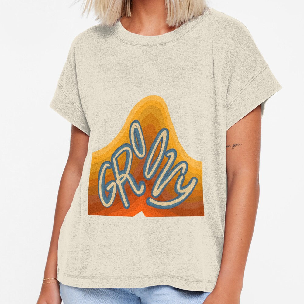 Groovy Lettering on Orange Vintage Stripes by - Adult & Kids T-Shirts, Sweatshirts & Hoodies apparel design preview 1