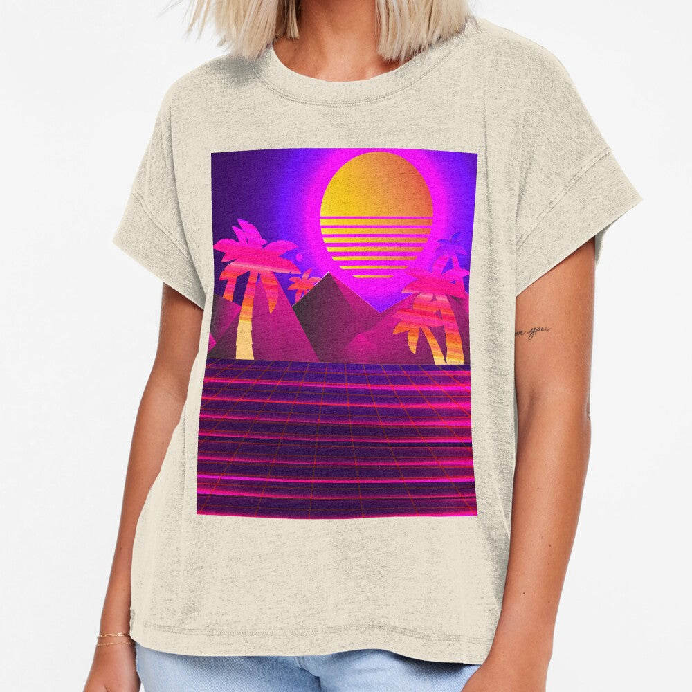 Synthwave Retro 80s 90s Vaporwave Sunset With Palm - Adult & Kids T-Shirts, Sweatshirts & Hoodies apparel design preview 1