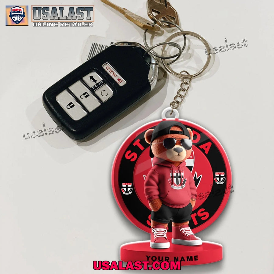 St Kilda Football Club Teddy Bear Custom Keychain - Adult & Kids T-Shirts, Sweatshirts & Hoodies apparel design preview 1