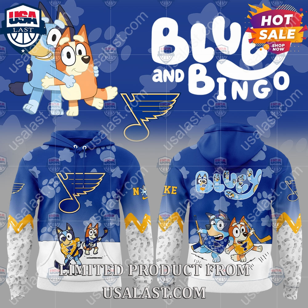 St. Louis Blues NHL Bluey and Bingo - Adult & Kids T-Shirts, Sweatshirts & Hoodies apparel design preview 1
