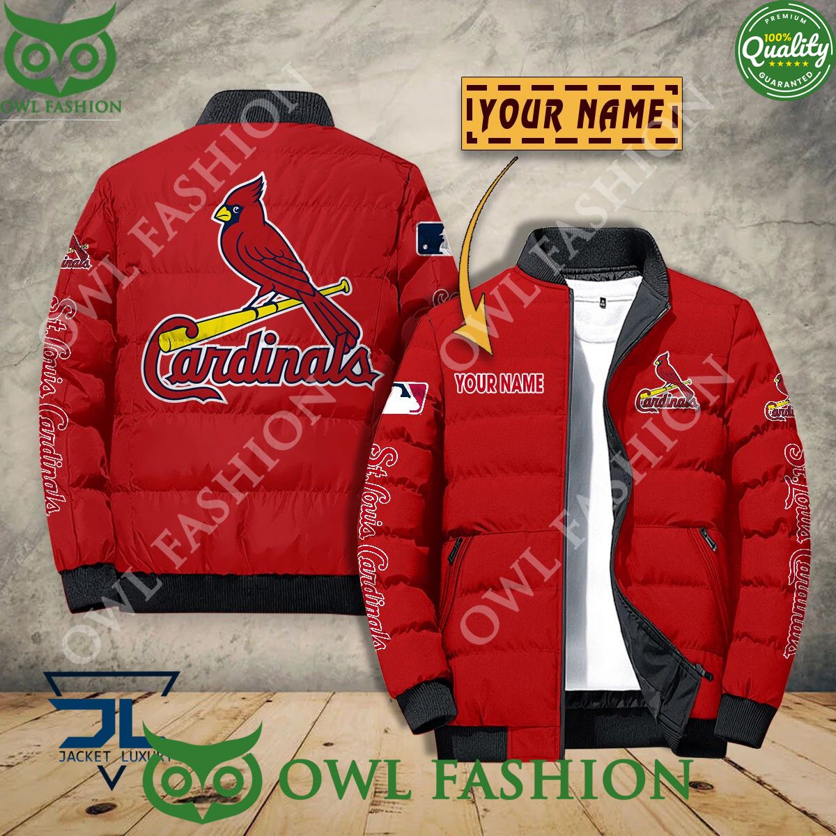 St. Louis Cardinals Custom Name MLB Baseball Jacket - Adult & Kids T-Shirts, Sweatshirts & Hoodies apparel design preview 1