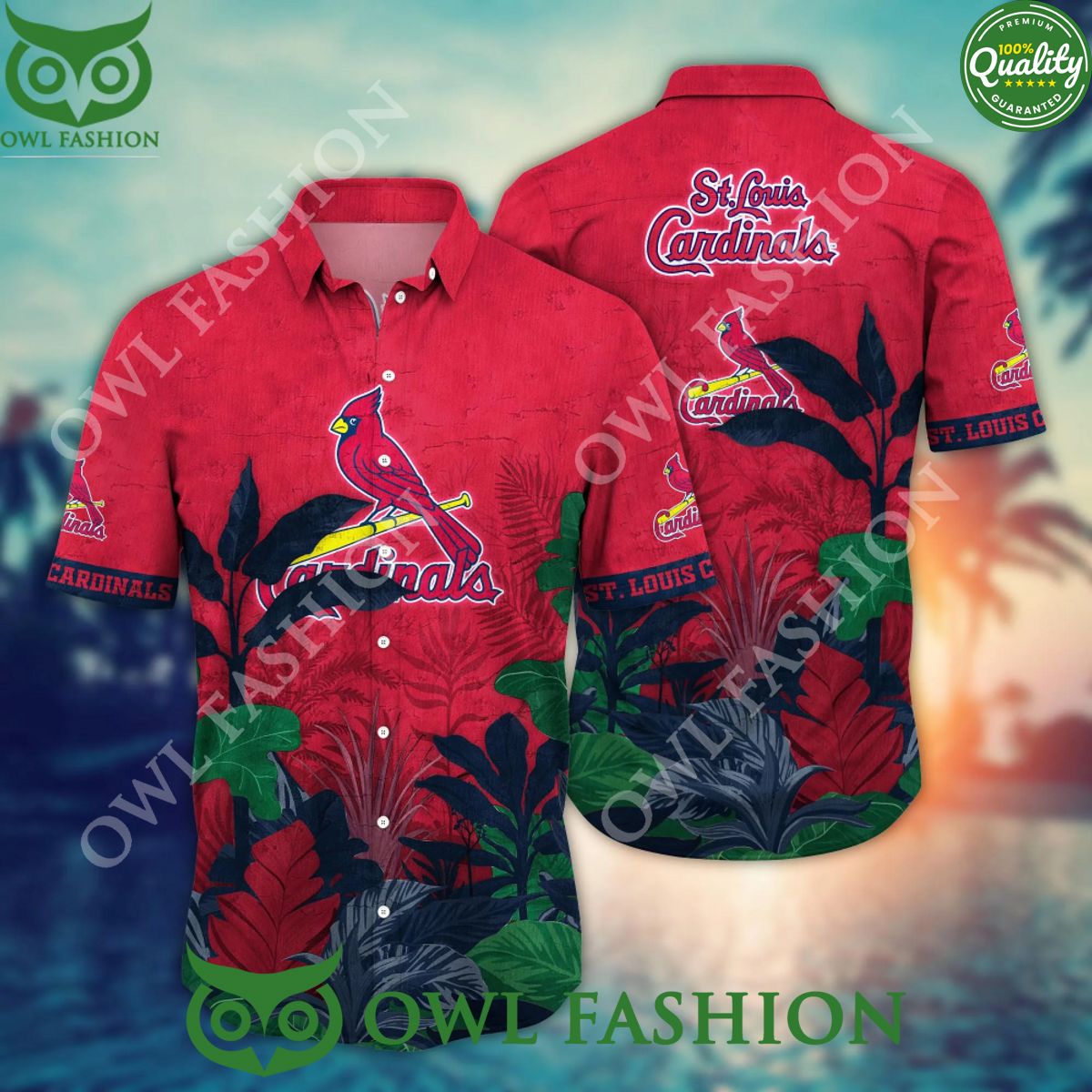 St. Louis Cardinals MLB Tropical Forest Hawaiian and - Adult & Kids T-Shirts, Sweatshirts & Hoodies apparel design preview 1